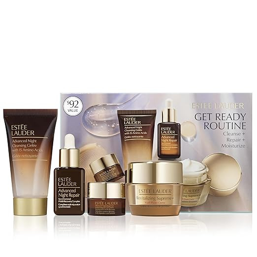 Estée Lauder Get Ready Routine 4-Piece Skincare Gift Set | Cleanse + Repair + Moisturize | Inclu... | Amazon (US)