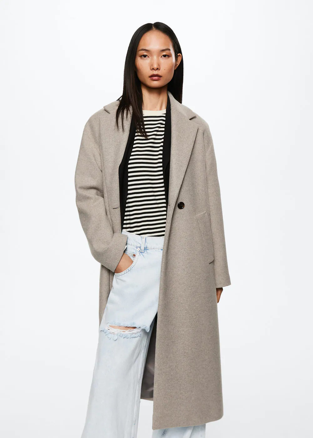 Oversize wool coat -  Women | Mango USA | MANGO (US)