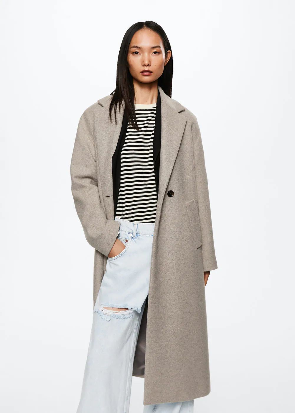 Oversize wool coat -  Women | Mango USA | MANGO (US)