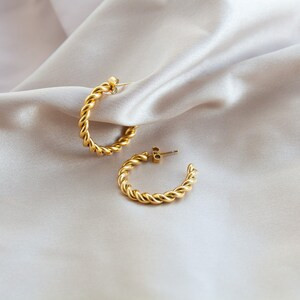 Large Twisted Hoop Earrings Gold Gifts for Women Spiral - Etsy | Etsy (US)