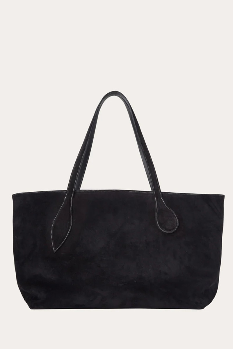 Mega Sprout Tote Black Suede | LITTLE LIFFNER