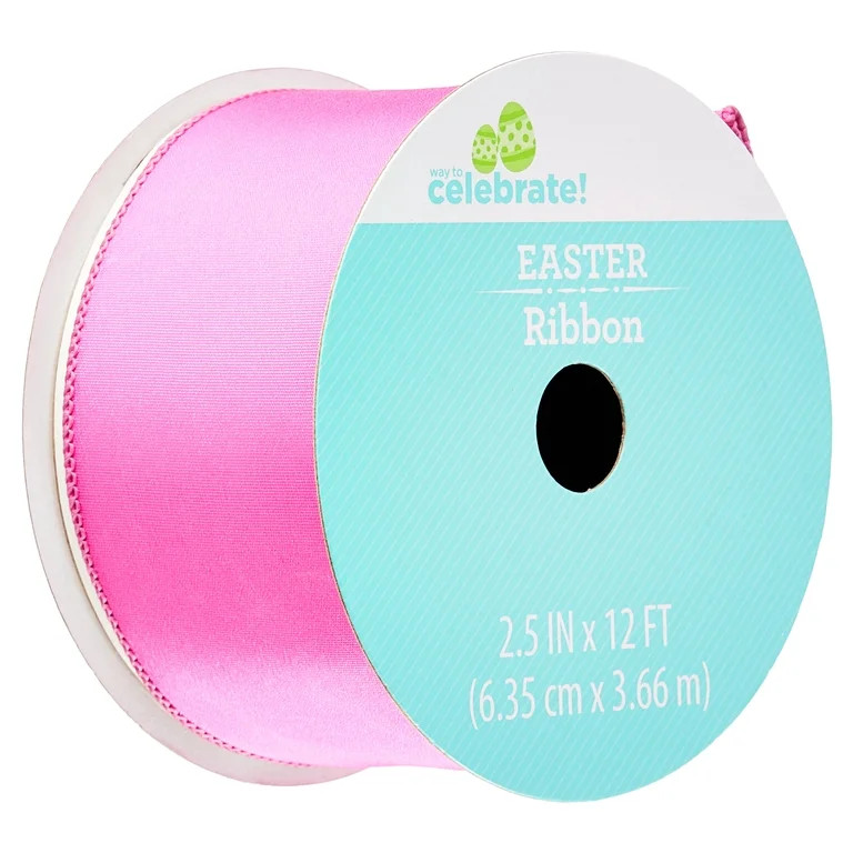 Way To Celebrate Easter Decorative Ribbon, Pink, 2.5" x 12' | Walmart (US)