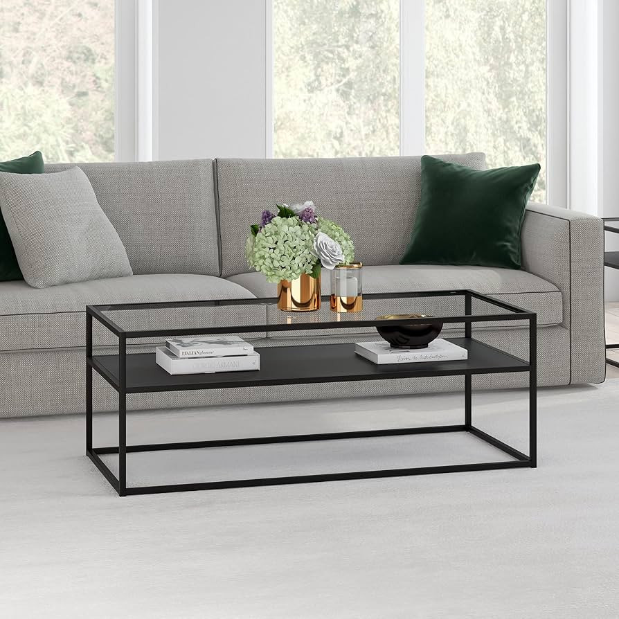 Ada 46'' Wide Rectangular Coffee Table in Blackened Bronze | Amazon (US)