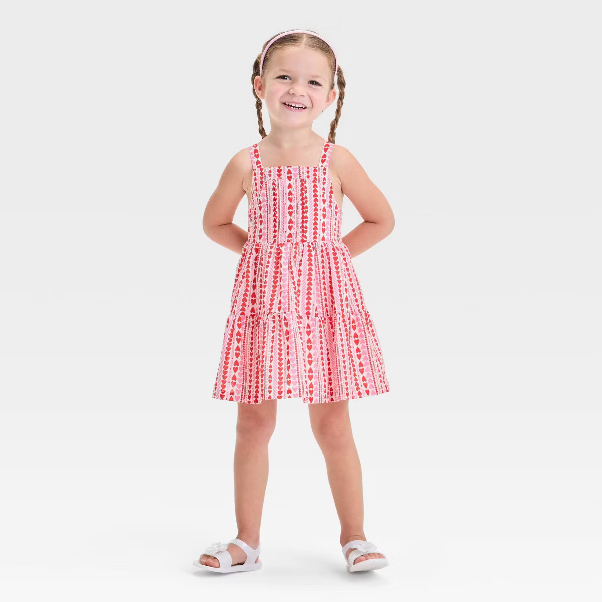 Toddler Girls' Hearts Tank Valentine's Day Dress - Cat & Jack™ Red/Pink | Target