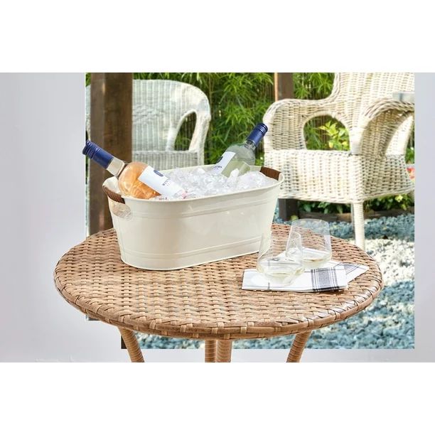 Better Homes & Gardens- White Small Oval Galvanized Tub, 15.86 in L x 9.21 in W x 6.02 in H | Walmart (US)