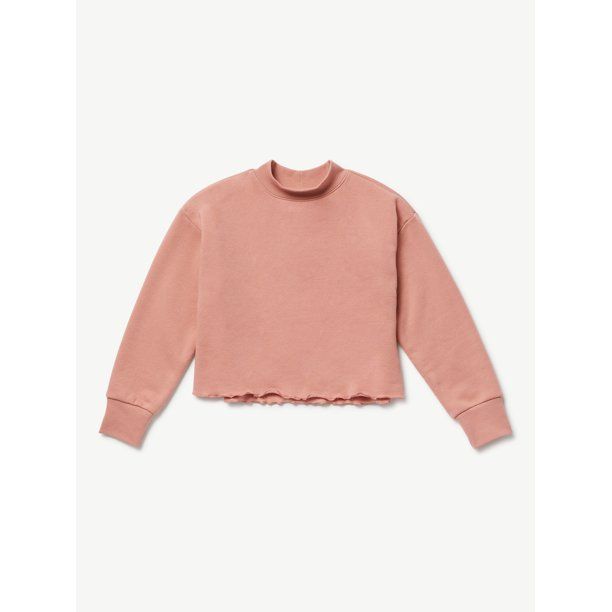 Free Assembly Girls Mock Neck Fleece Sweatshirt, Sizes 4-18 - Walmart.com | Walmart (US)