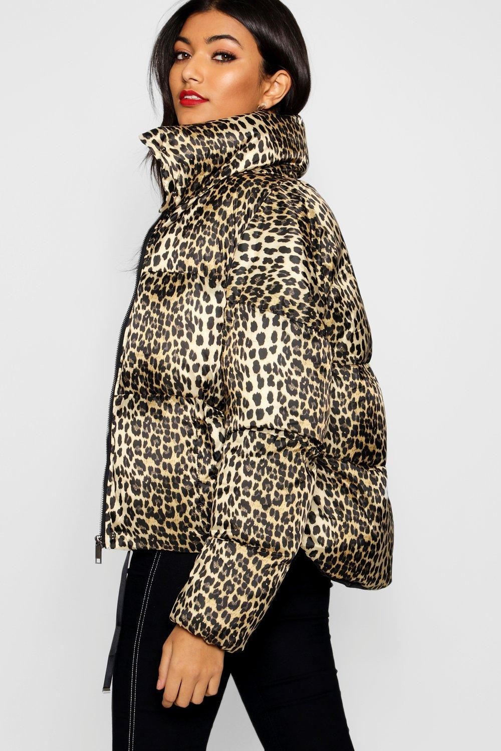 Leopard Print Puffer Coat | Boohoo.com (US & CA)