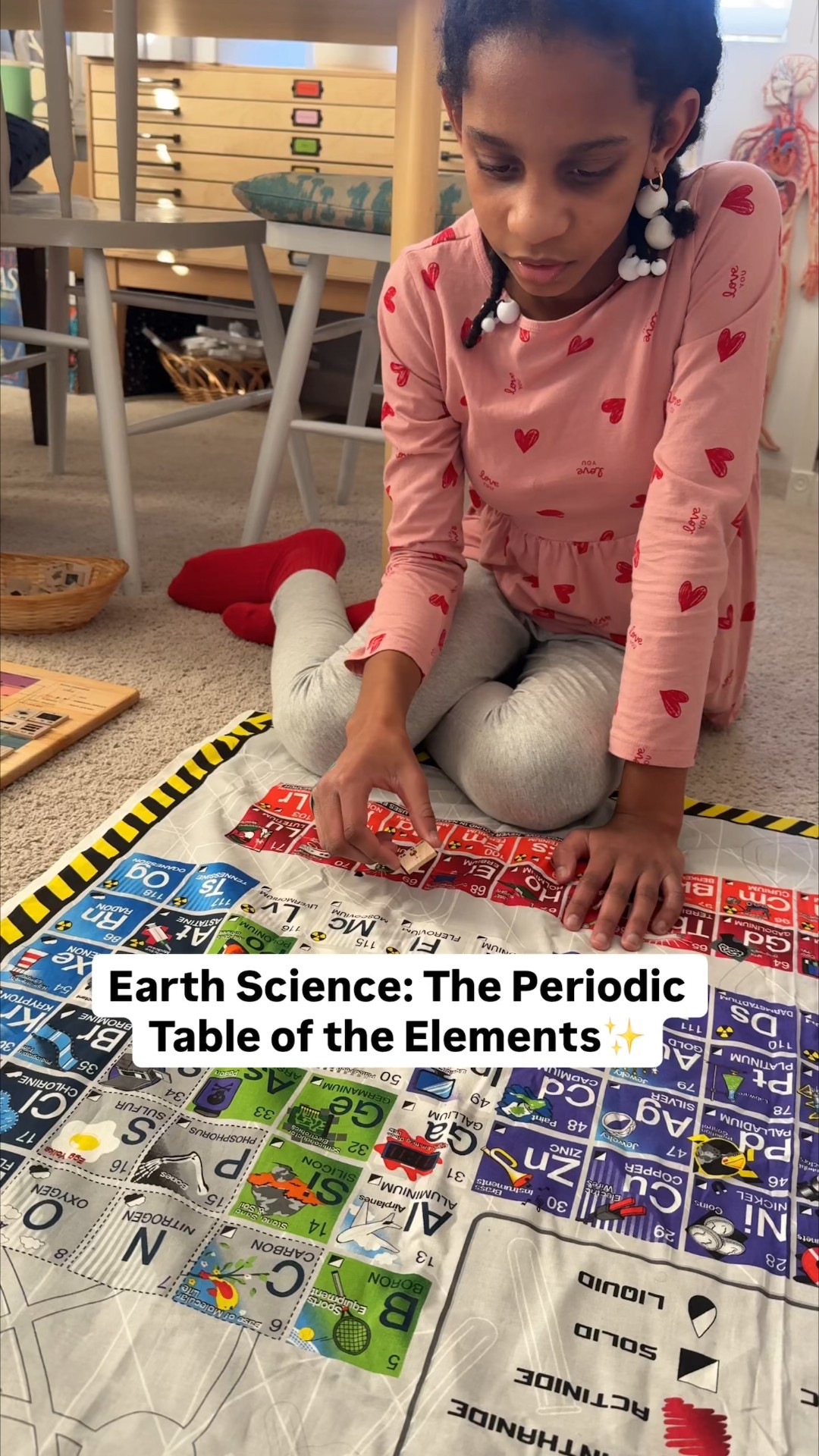 Earth Science: The Periodic Table of the Elements✨

In our Earth Science studies today we discussed atoms, elements, compounds, energy, and matter. Our discussion led to a study of the Periodic Table of the Elements! 

My daughter was fascinated by the elements and letters of the alphabet analogy. With a few letters we can form an infinite number of words and with a fairly small number of elements, a great deal of substances, both living and non living, are formed. 

We used our blank, wooden Periodic Table of the Elements and corresponding elements tablets to play a game! Each of us pulled an element out of the basket, gave each other clues, and tried to guess the element. When we couldn’t guess, we simply matched the element to its place in the Table and discussed its uses. 

#LTKmomlife #LTKKids
