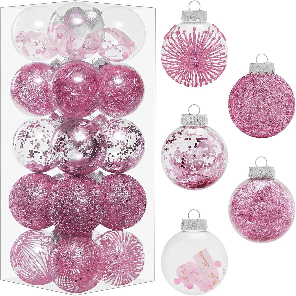 70MM/2.76" Christmas Ornaments Set, 20PCS Shatterproof Decorative Hanging Ball Ornament with Stuf... | Amazon (US)