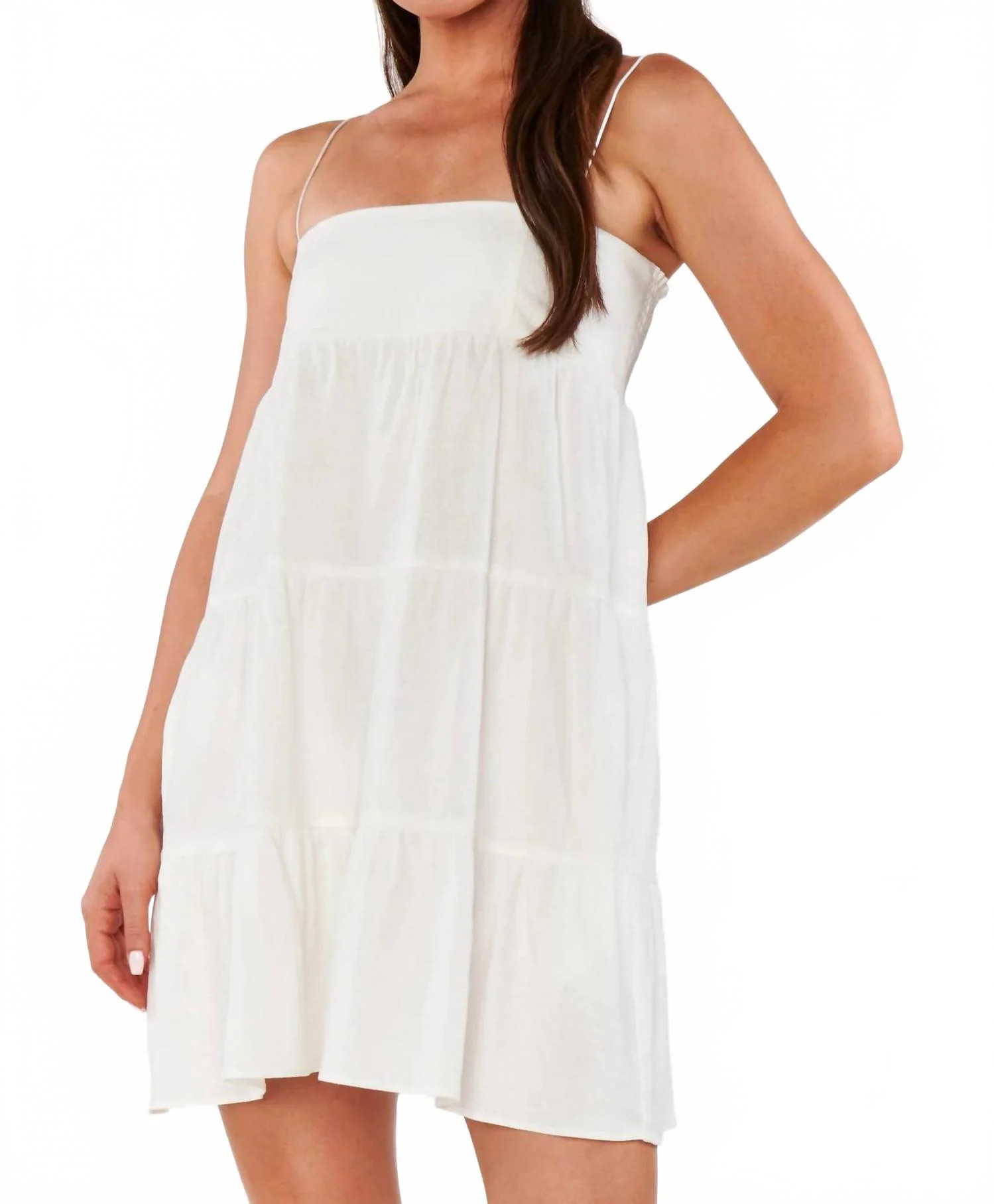 Ooo Mini Dress In White Linen | Shop Simon