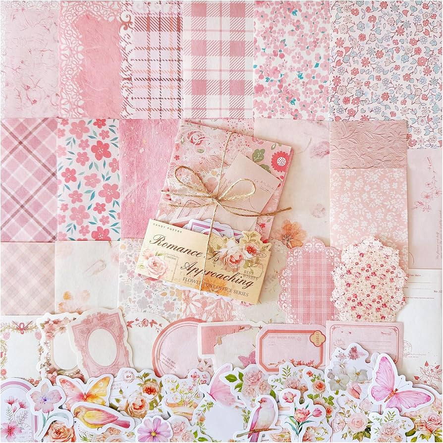 Doraking 100pcs Vintage Floral Scrapbook Paper Journaling Stickers Assorted Set, Material Paper M... | Amazon (US)