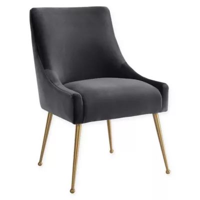TOV Furniture Beatrix Velvet Dining Side Chair in Grey | Bed Bath & Beyond