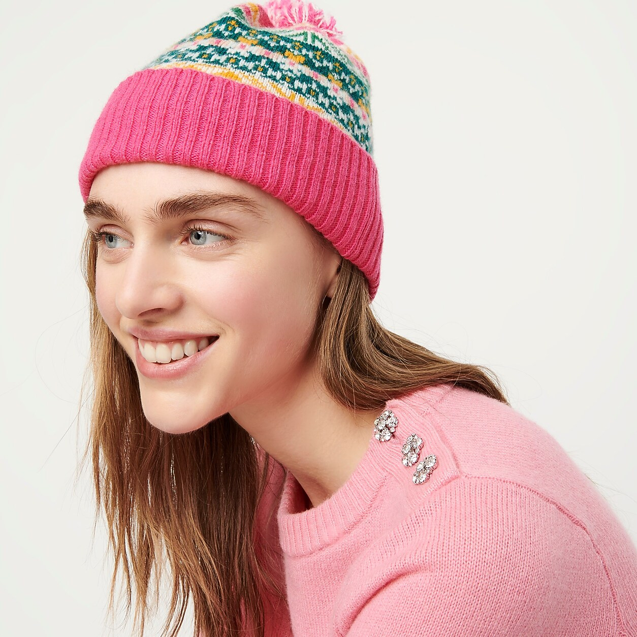 Crewneck sweater with jeweled buttons | J. Crew US