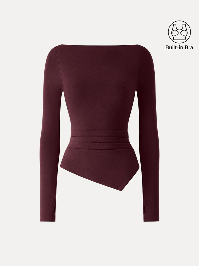 ProWarm Boatneck Side Tucks Asymmetrical Brami | OGLmove