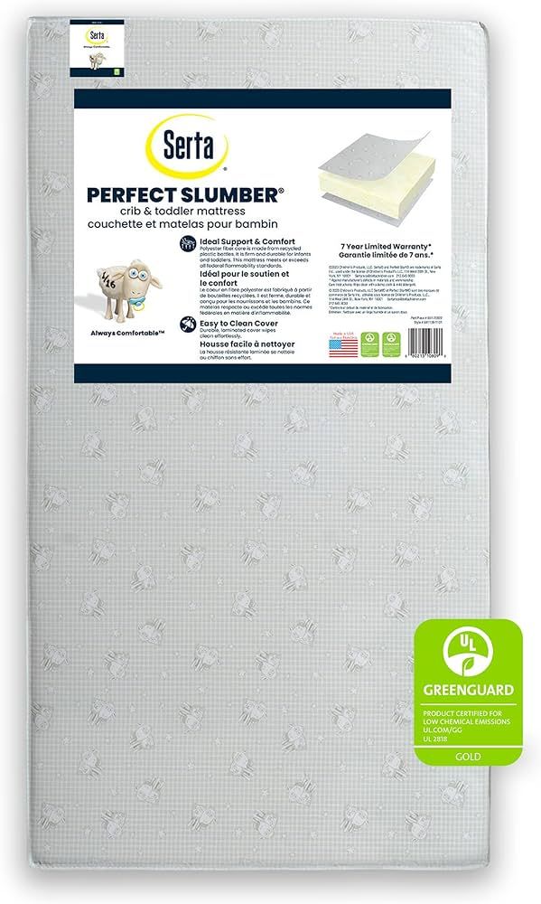 Serta Perfect Slumber Dual Sided Crib and Toddler Mattress - Waterproof - Hypoallergenic - Premiu... | Amazon (US)