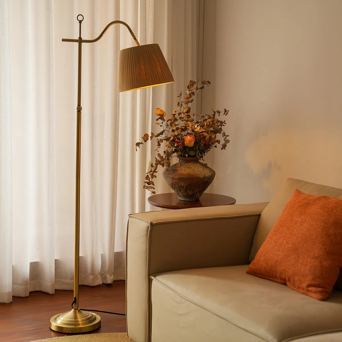 Maraia 62.2'' Golden Arched Floor Lamp | Wayfair North America