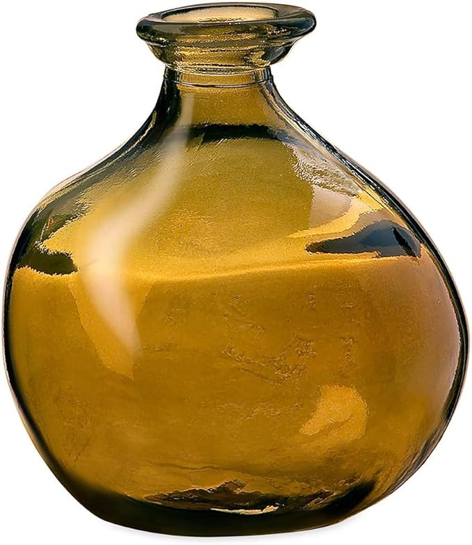 VivaTerra Mocha Bubble Recycled Glass Balloon Vase, 6.25" Dia. x 7"H, Handblown Colorful Glass Va... | Amazon (US)