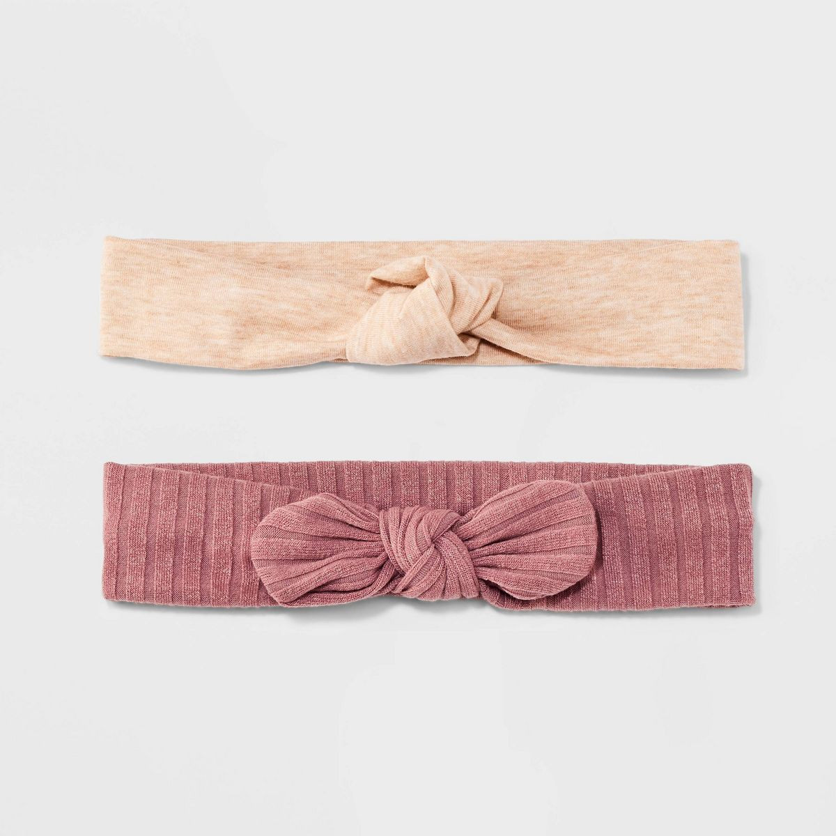 Baby Girls' 2pk Cotton Soft Headband Set - Cat & Jack™ Cream/Pink | Target