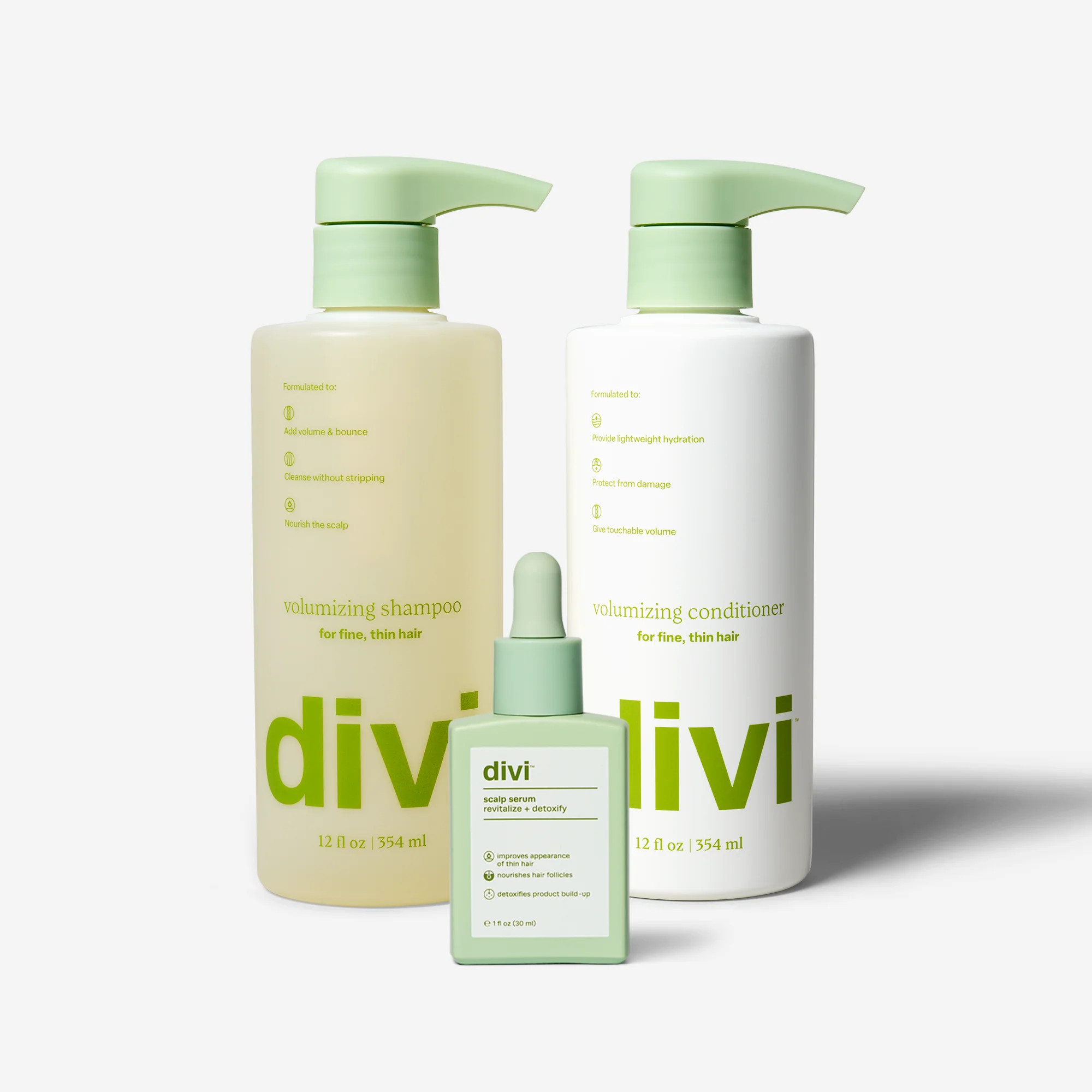 Divi Volumizing Starter Bundle | Volume Shampoo & Conditioner and Scalp Serum | Divi Official