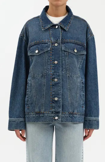 DAZE Beau Denim Trucker Jacket in Vintage Blue at Nordstrom Rack, Size Medium | Nordstrom Rack
