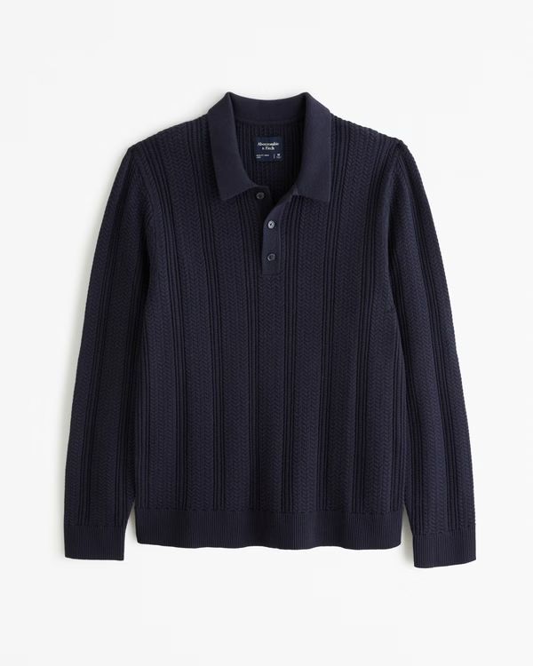 Men's Long-Sleeve 3-Button Sweater Polo | Men's Tops | Abercrombie.com | Abercrombie & Fitch (US)