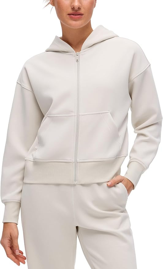 CRZ YOGA SoftAura Full Zip Hoodies for Women - Workout Casual Zipper Hooded Sweat Shirts with Poc... | Amazon (US)