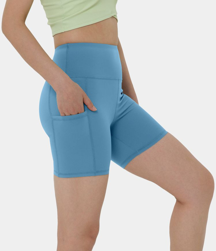 Women’s Patitoff® Pet Hair Resistant High Waisted Side Pocket Biker Shorts 5'' - Halara | HALARA