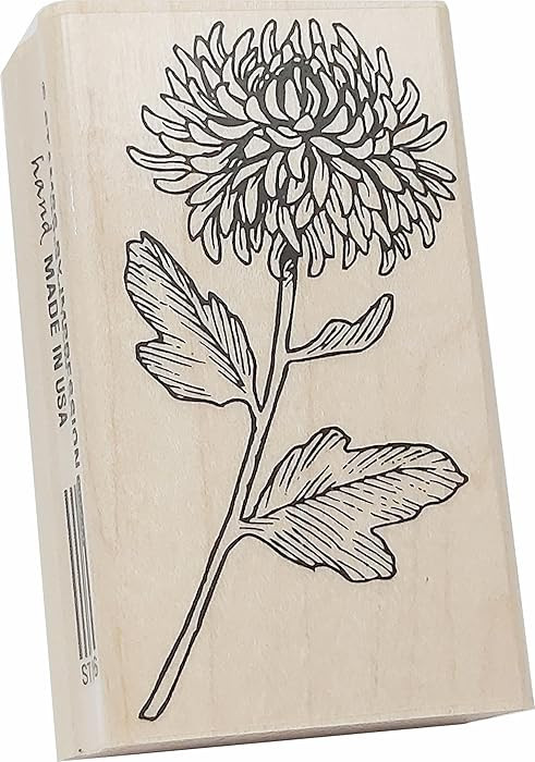 Stamps by Impression Chrysanthemum Rubber Stamp - 1.5" x 2.5" Block | Amazon (US)