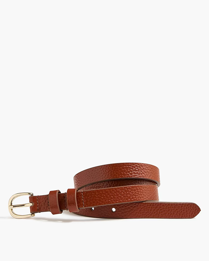 Skinny pebbled leather belt | J.Crew Factory