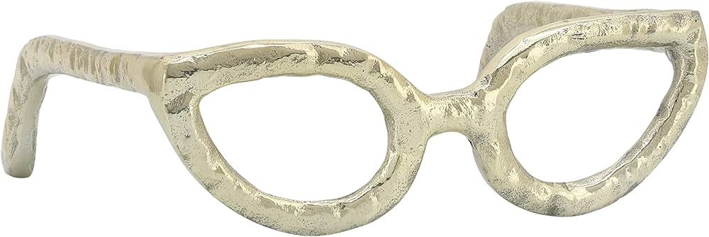 Sagebrook Home Abstract Cat Eye Glasses Metal Sculpture, Room or Office Décor, Gold 8 L x 8 W x ... | Amazon (US)