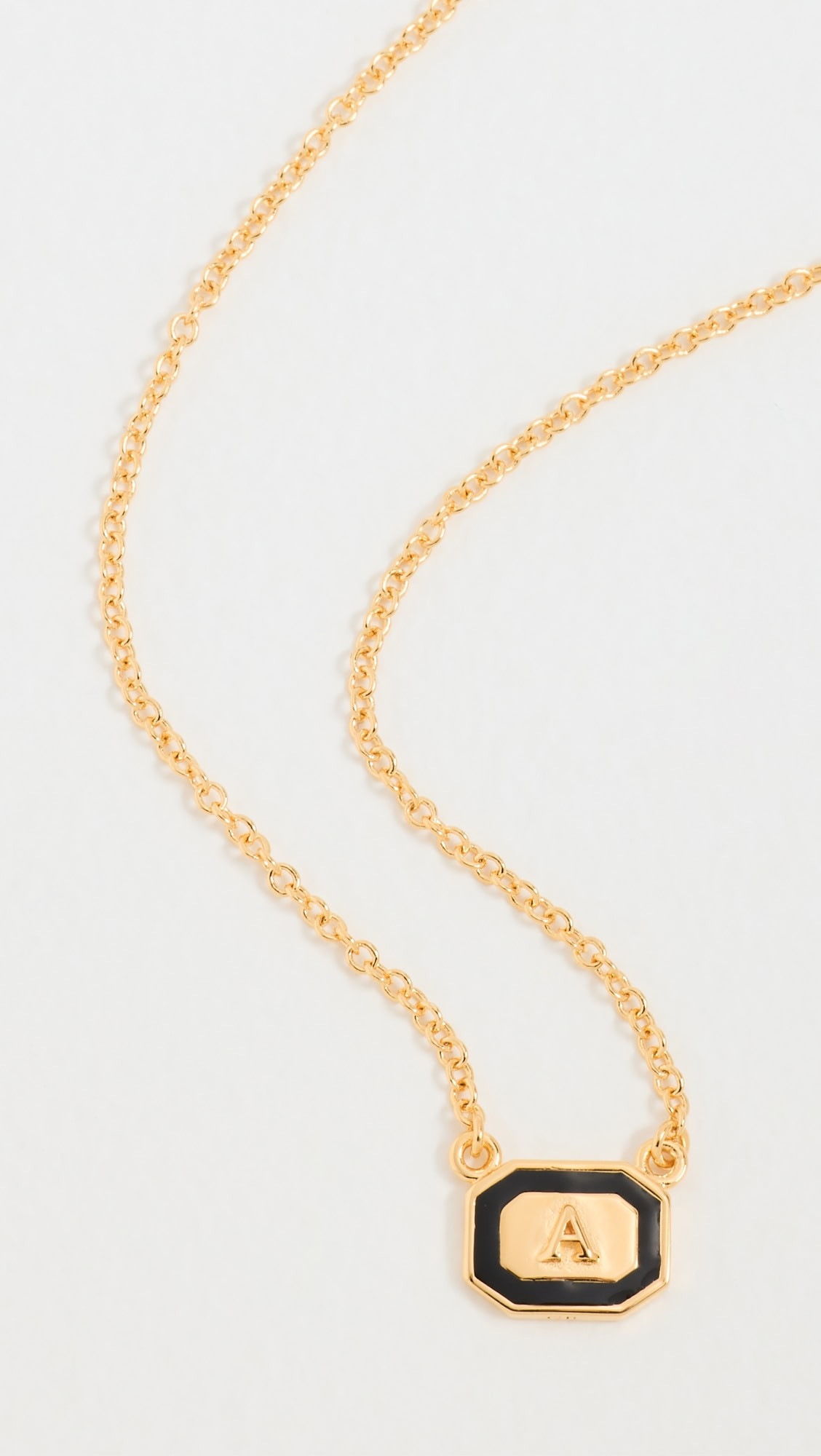 Initial Gold Block Pendant Necklace | Shopbop