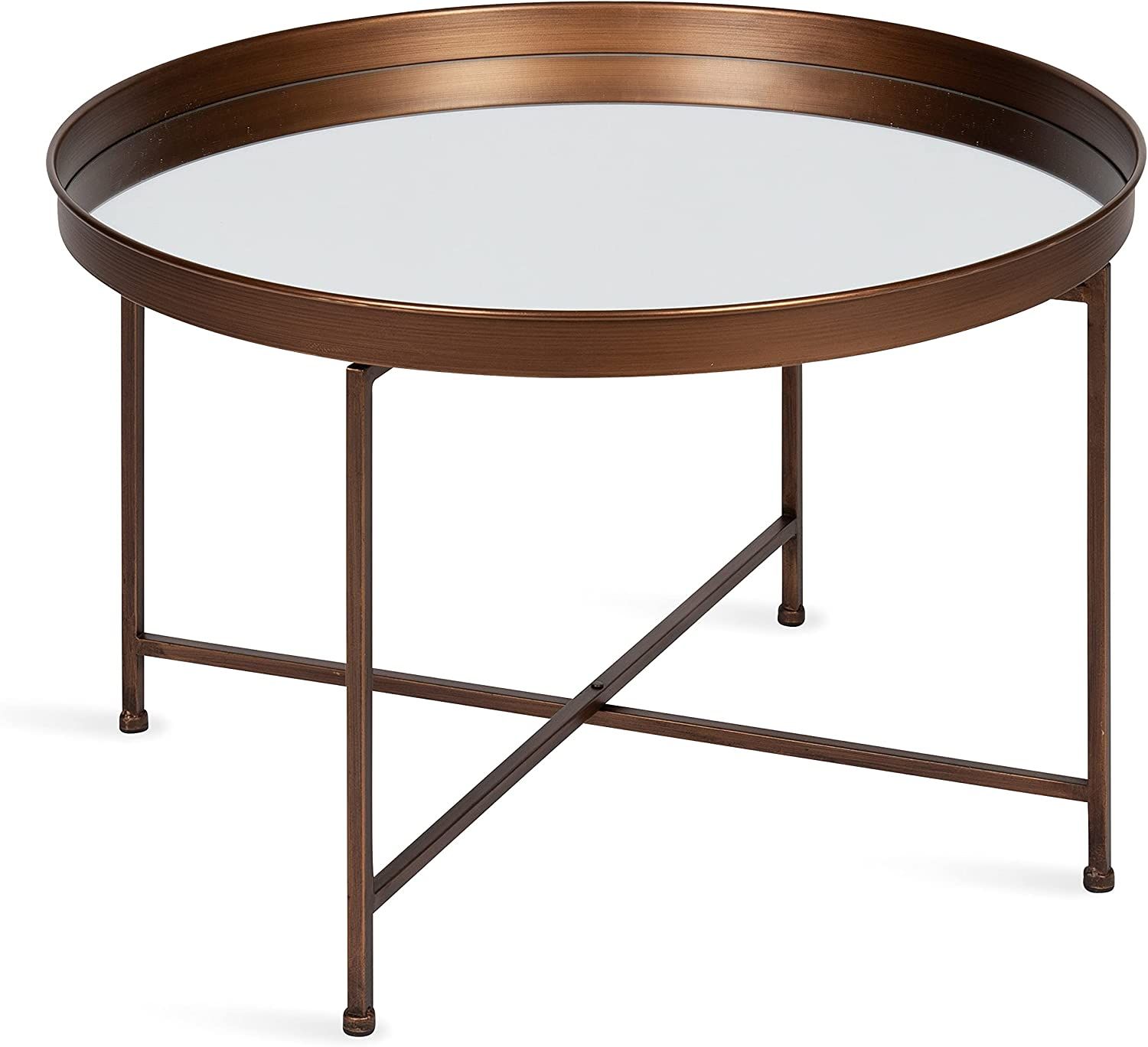 Kate and Laurel Celia Round Metal Coffee Table, 28.25x28.25x19, Bronze | Amazon (US)