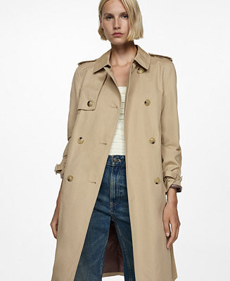 Women's Belt Detail Classic Trench Coat | Macy's