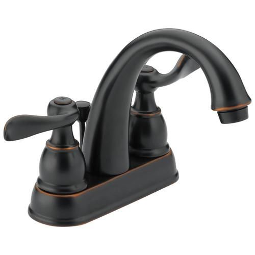 Delta Windemere Oil-Rubbed Bronze 2-handle 4-in Centerset WaterSense Bathroom Sink Faucet with Dr... | Lowe's