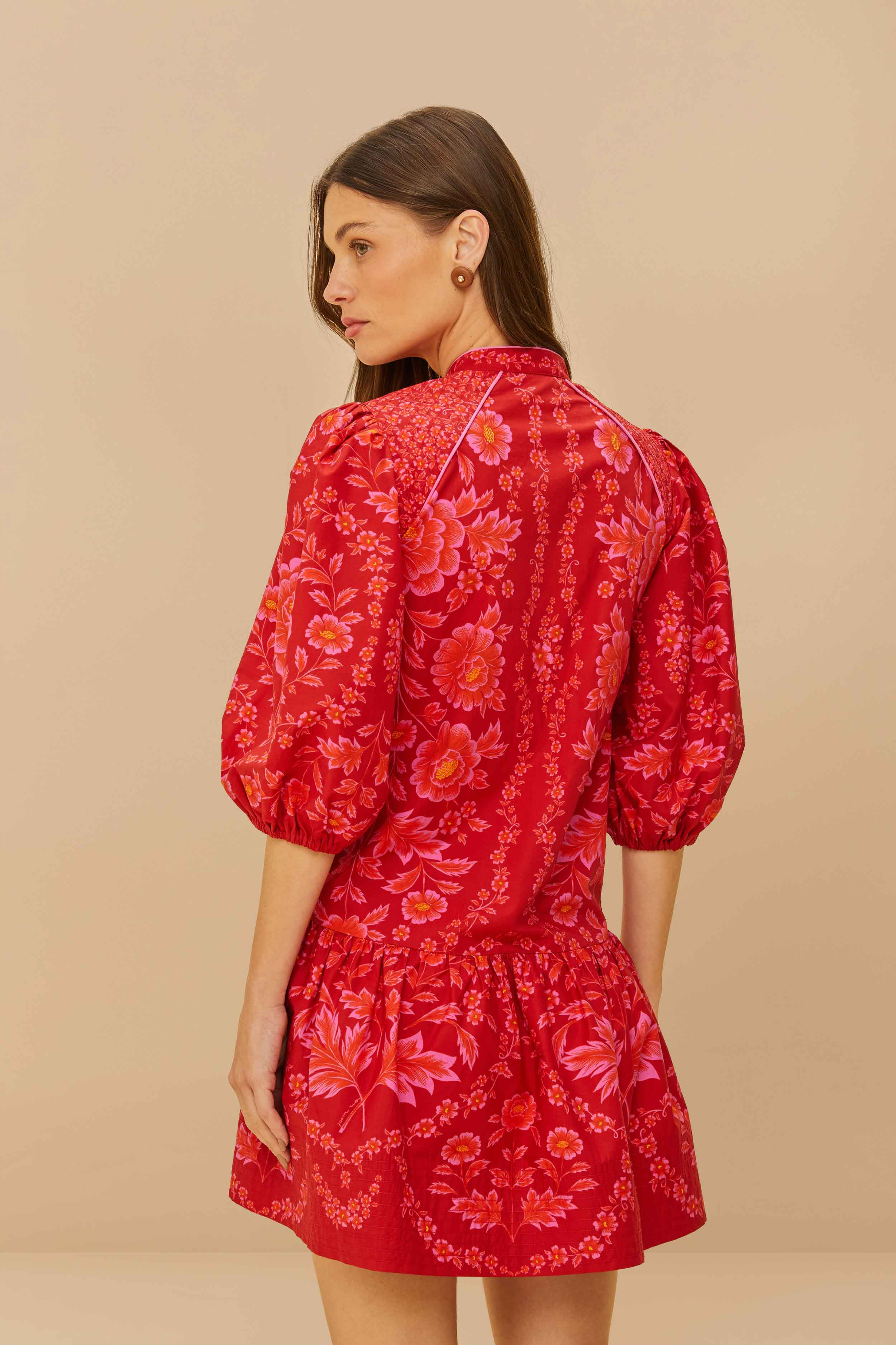 Red Olivia Organic Cotton Mini Dress | FarmRio (US)