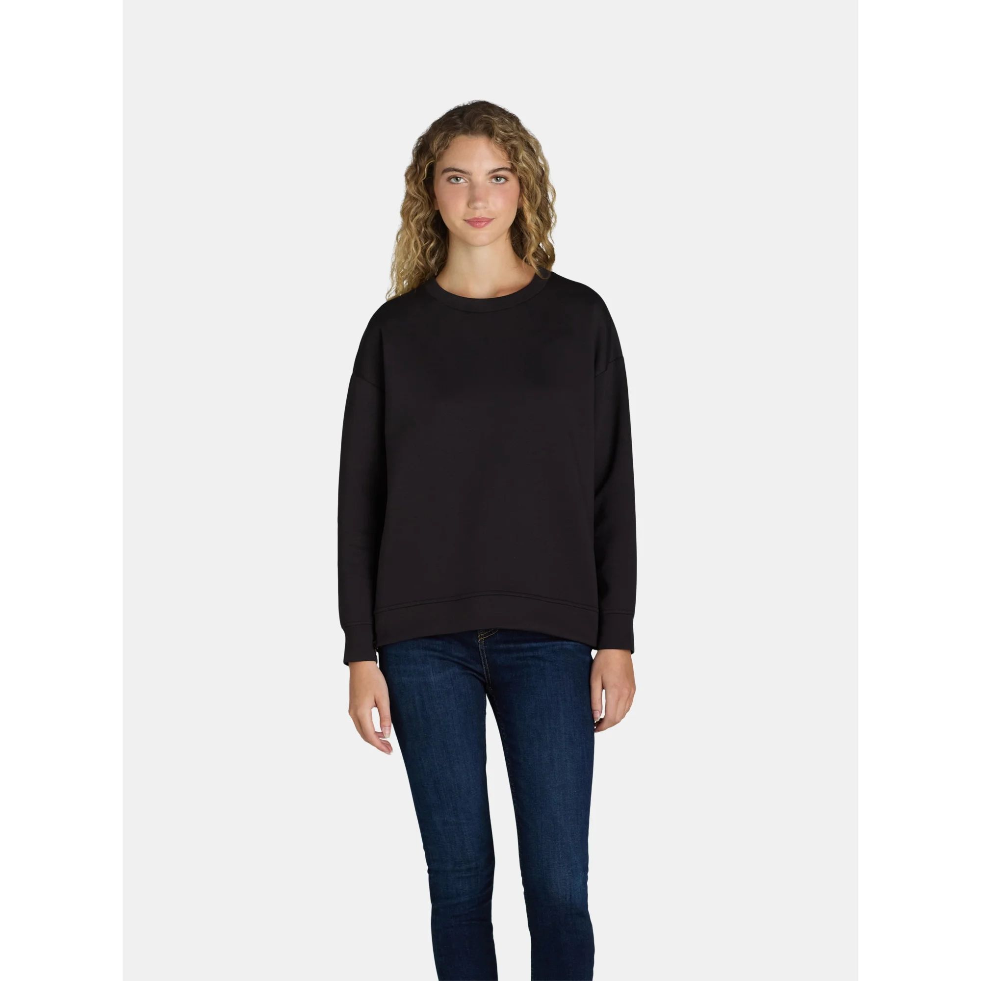 Avia Women's Scuba Knit Crewneck Top with Long Sleeves, Sizes XS-XXXL - Walmart.com | Walmart (US)