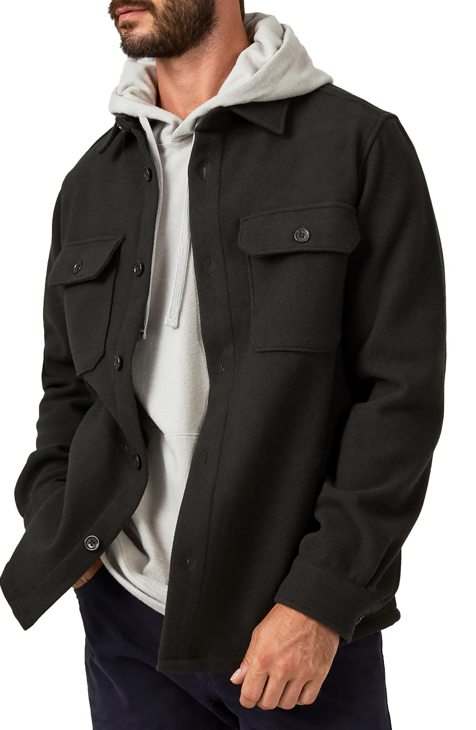 Generation Brushed Flannel Button-Up Shirt Jacket | Nordstrom