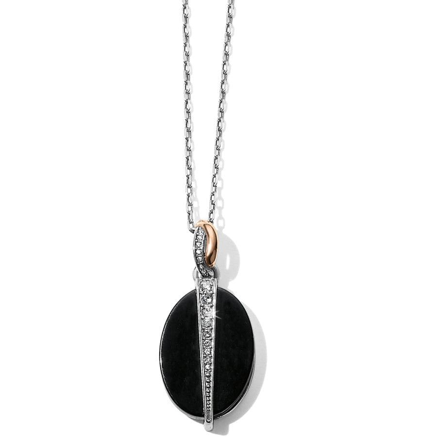 Neptune's Rings Oval Black Agate Reversible Short Necklace | Brighton