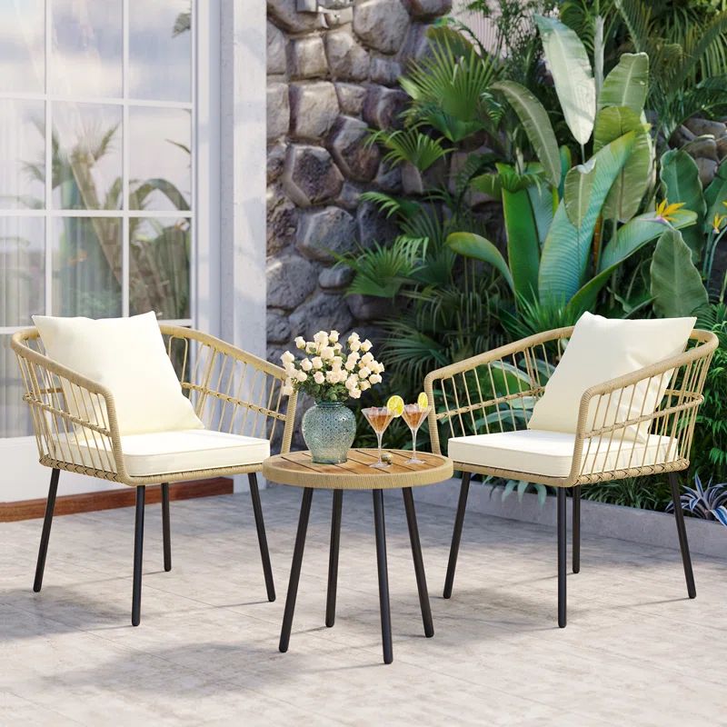 Troxler Polyethylene (PE) Wicker 2 - Person Seating Group with Cushions | Wayfair North America