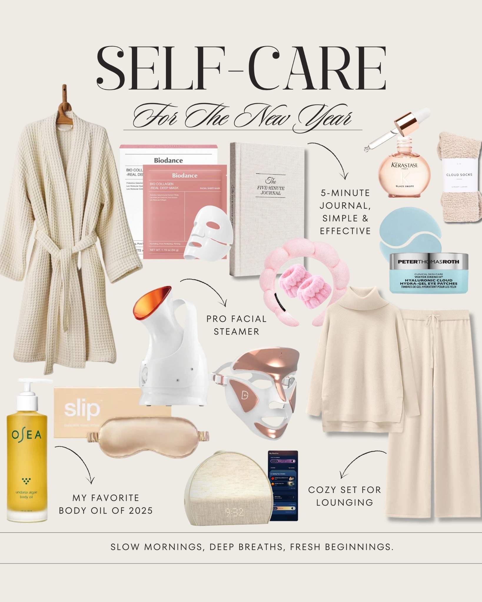 Self Care for the new year ✨
Body care, skincare, wellness, mindfulness, hair care, robe and cozy set
Perfect for a new year reset 

#LTKBeauty #LTKselfcare #LTKU