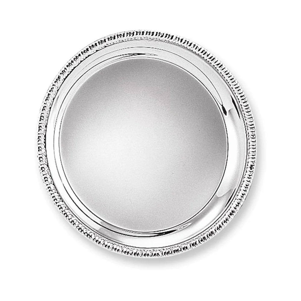 Silver-plated 12" Round Fancy Edge Tray - Walmart.com | Walmart (US)