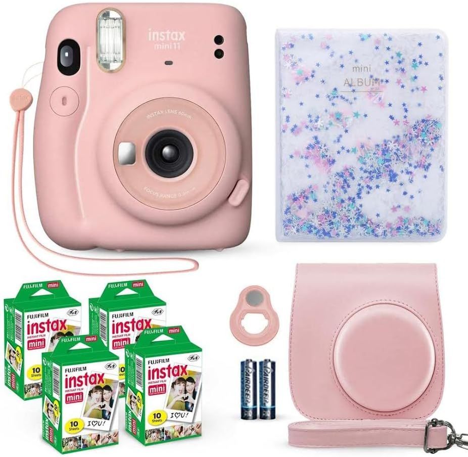 Fujifilm Instax Mini 11 Instant Camera Blush Pink + Fuji Film Value Pack (40 Sheets) + Shutter Acces | Amazon (US)