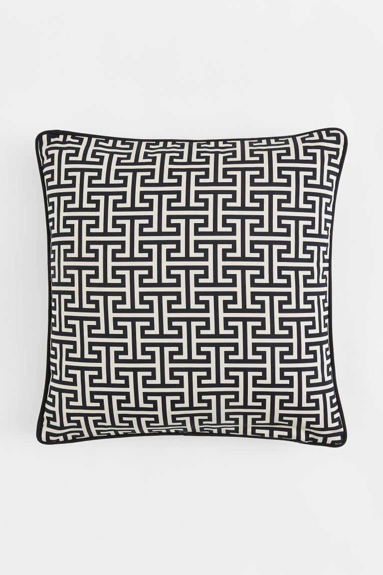 Patterned Cotton Cushion Cover - Cream/patterned - Home All | H&M US | H&M (US)