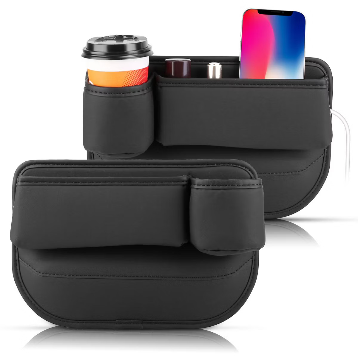 iMountek"2-Pack Car Seat Gap Filler Organizer Leather Cup Holder for Keys, Phones, Drinks, & Acce... | Target