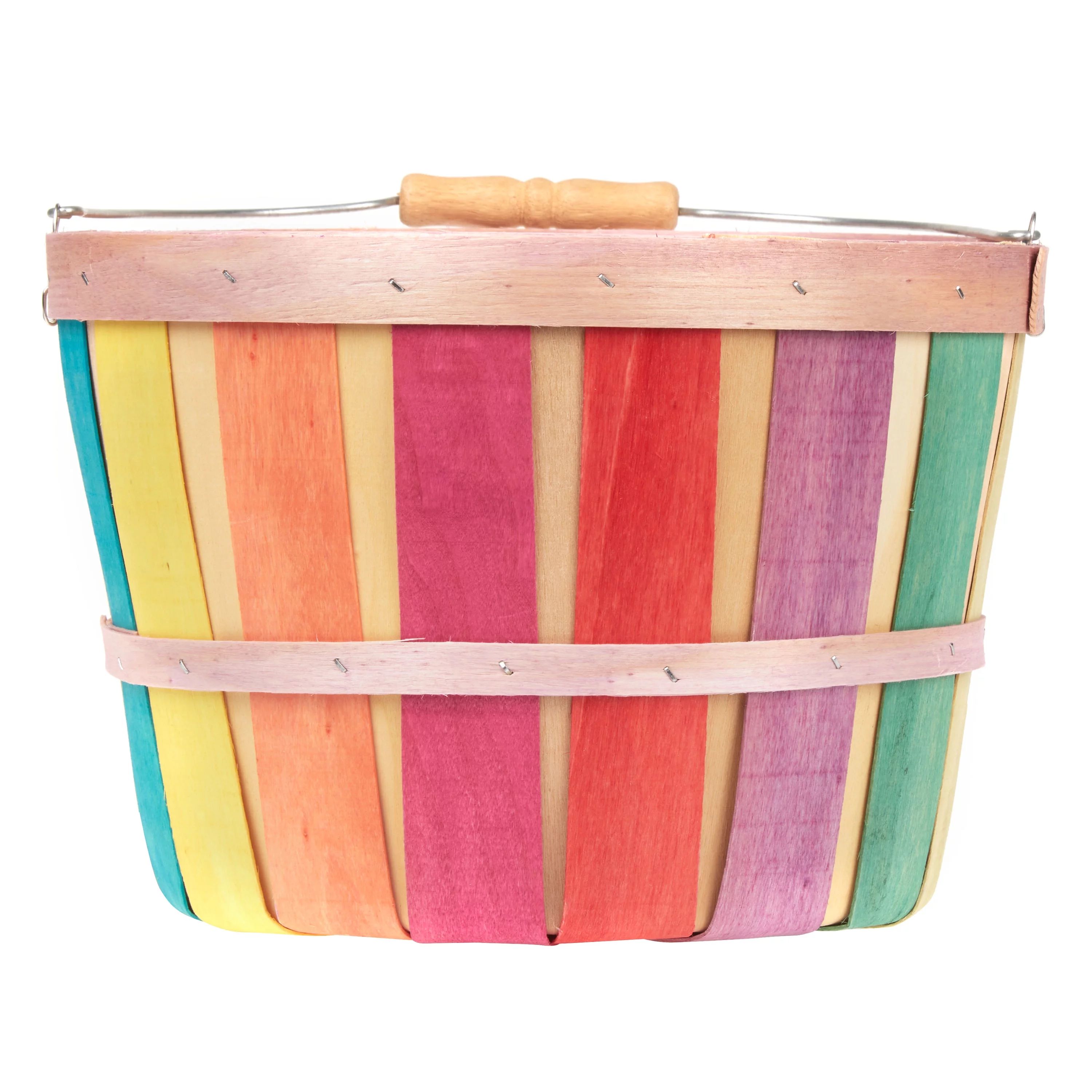 Way to Celebrate Rainbow Woodchip Bushel Easter Basket | Walmart (US)