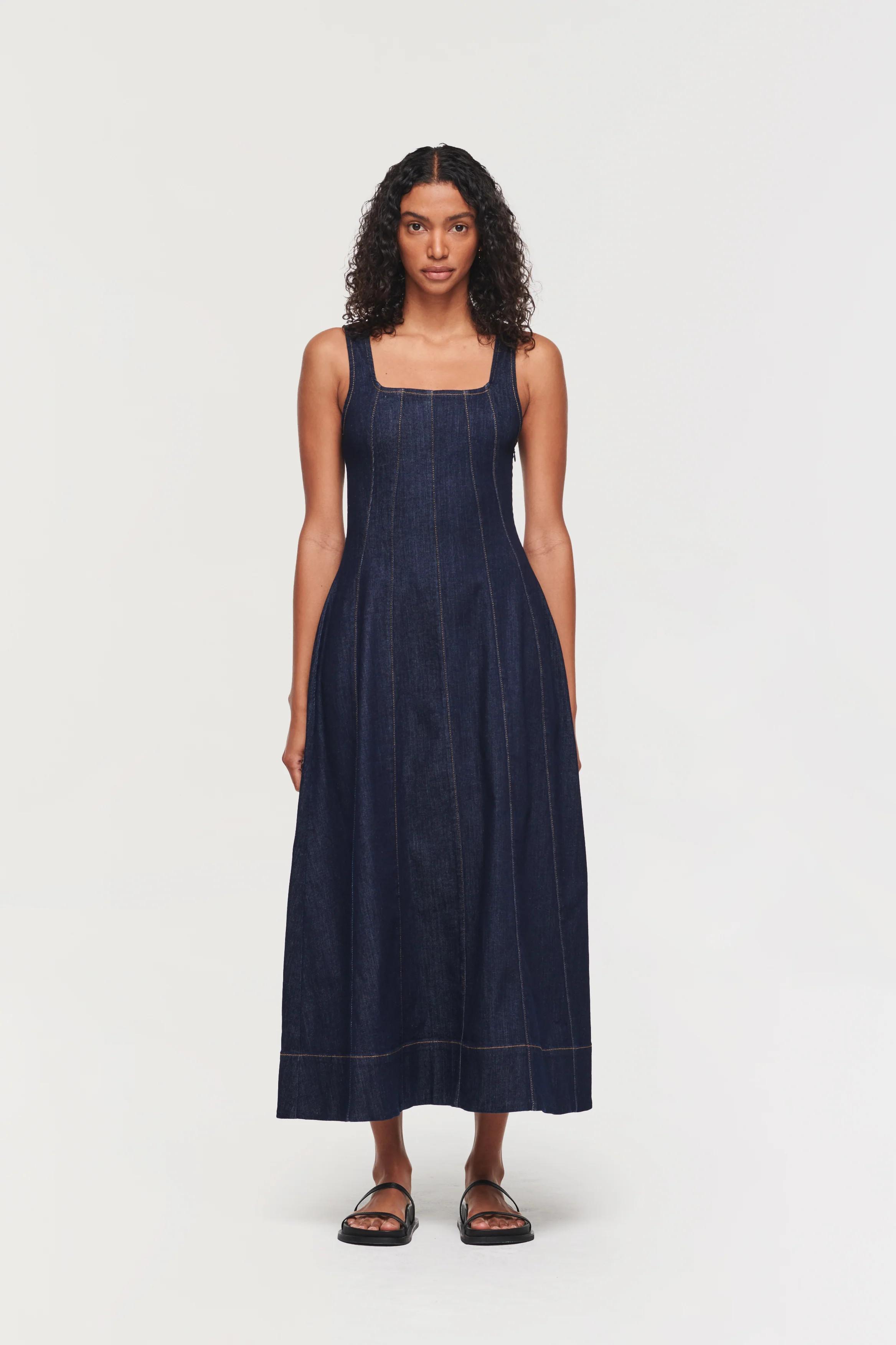 DOVE FLARE MIDI DRESS | ALIGNE USA