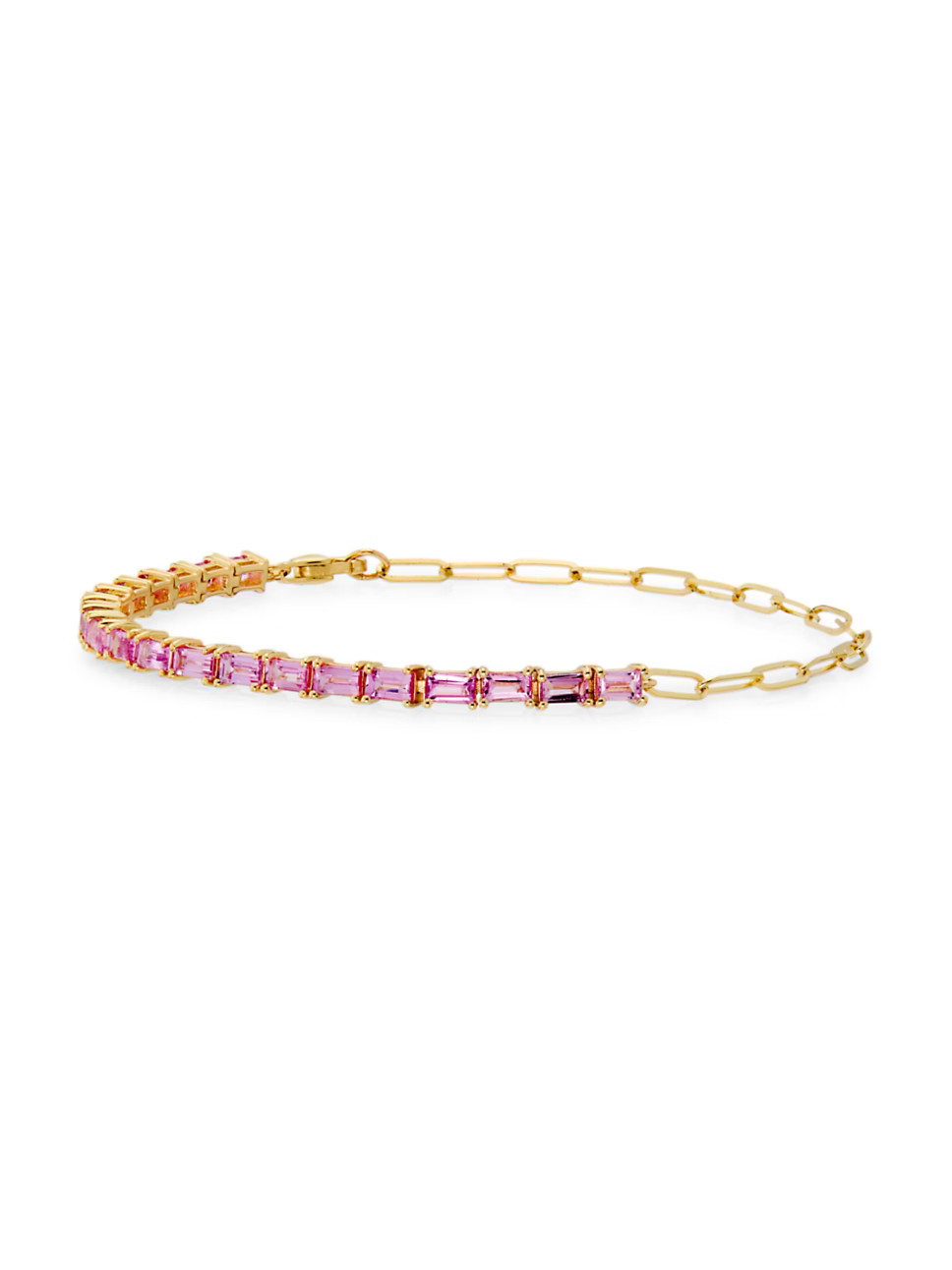 14K Yellow Gold & Pink Sapphire Bracelet | Saks Fifth Avenue