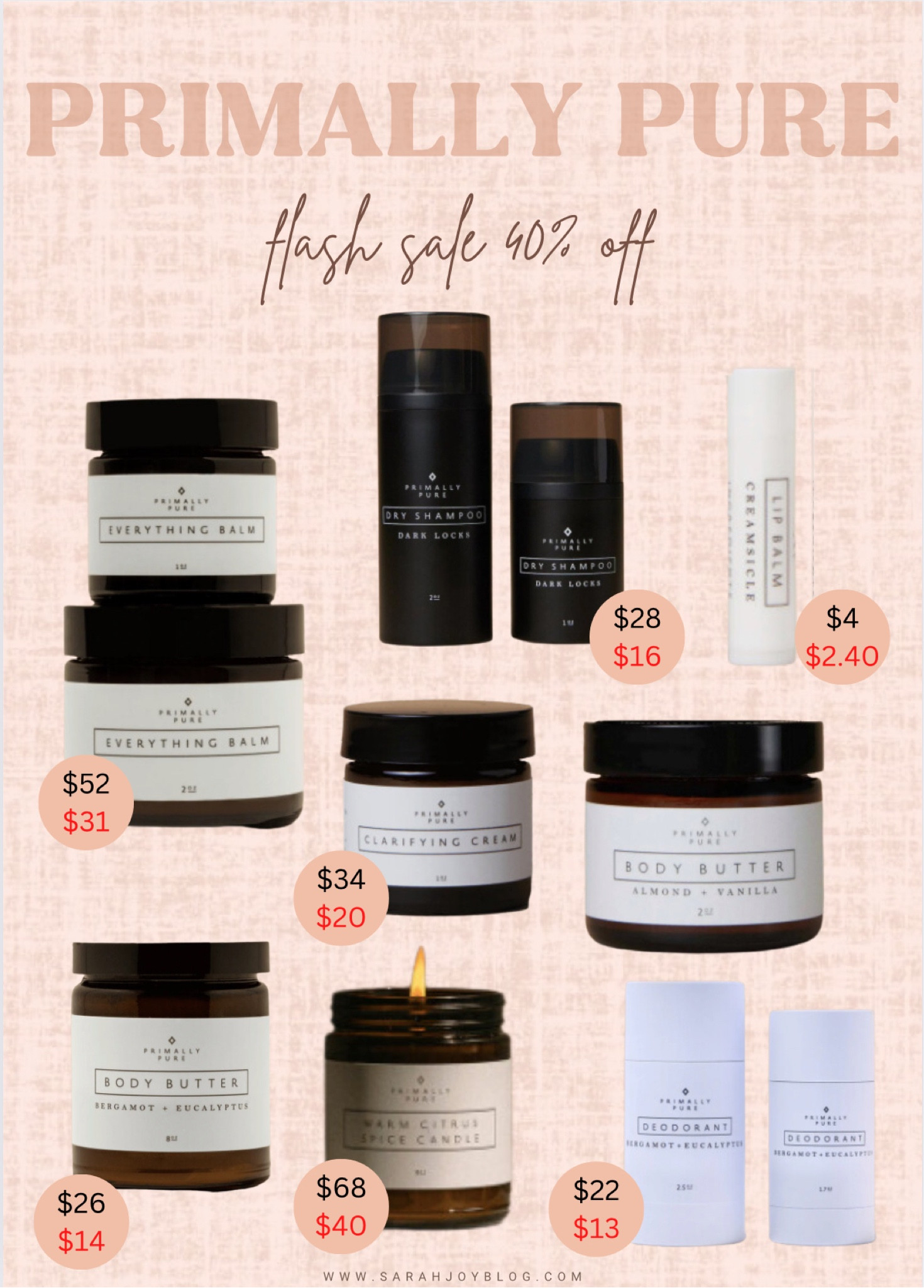 Primary Pure Flash Sale 40% off!

Skincare, clean beauty, primary pure, sale, deals

Follow @sarah.joy for more sale finds! 

#LTKSeasonal #LTKsalealert #LTKfindsunder50