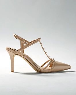 Strappy Studded Mid-Heel Pump | White House Black Market