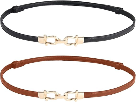 Women Skinny Leather Belt Adjustable Thin Waist Belt for Dress Adjustable Belt women for Dresses ... | Amazon (CA)